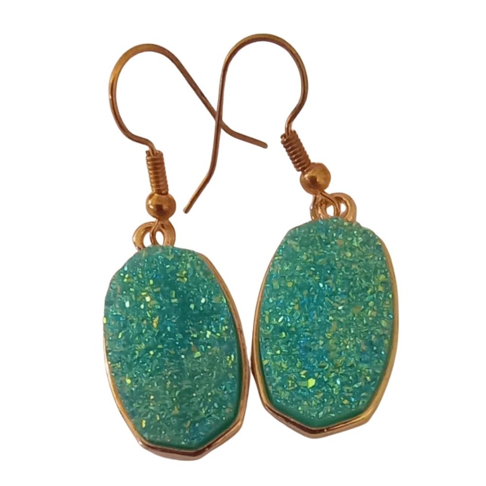 Simple Druzy Hook Earrings